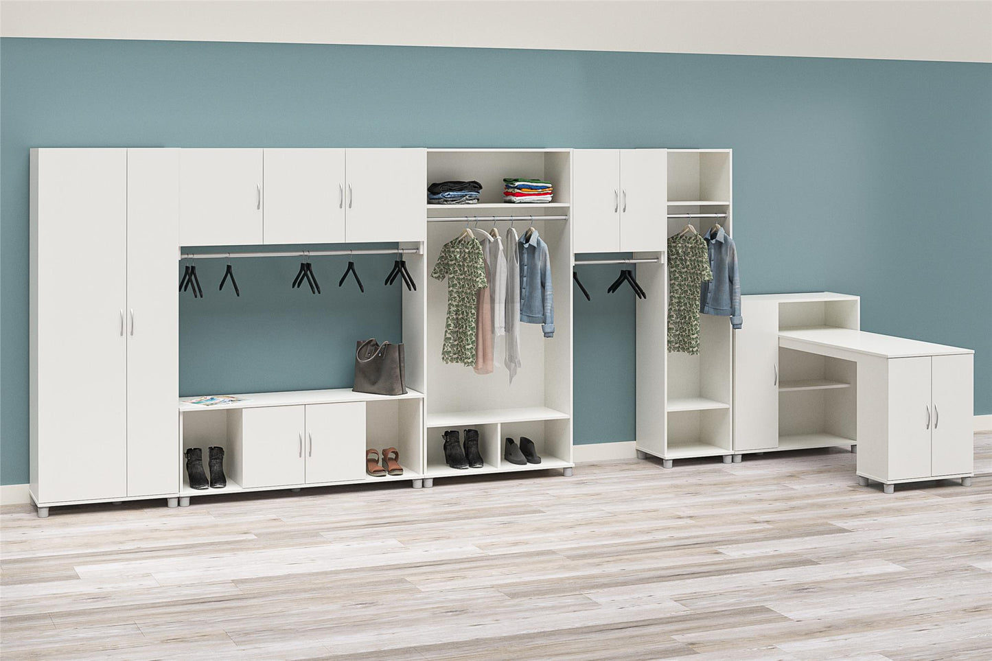 Basin 18" Wide Mudroom Cabinet with Adjustable Shelving - White