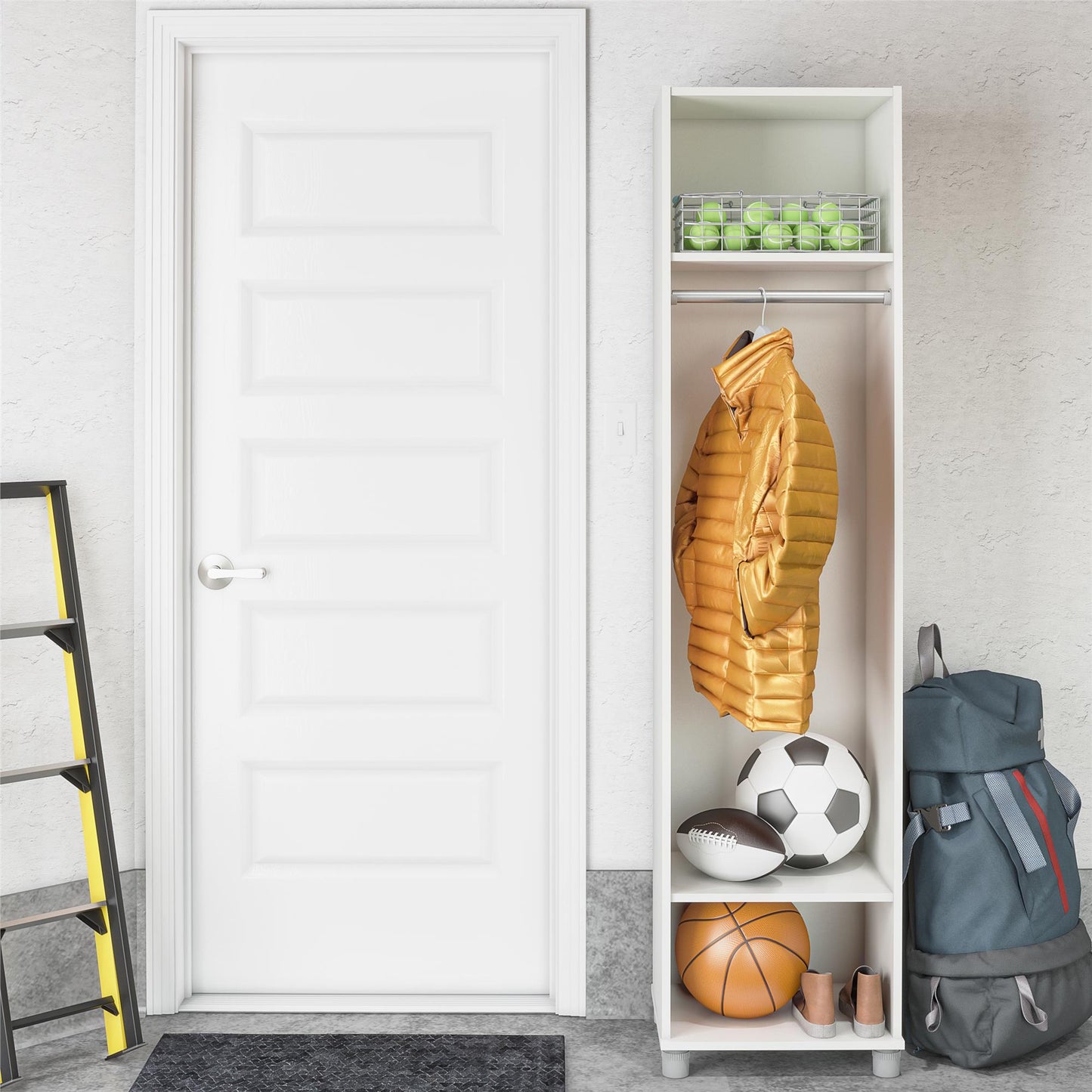 Basin 18" Wide Mudroom Cabinet with Adjustable Shelving - White
