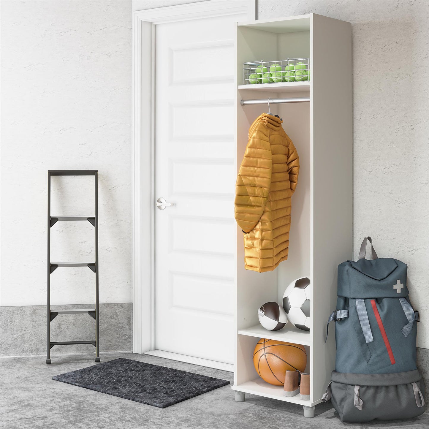 Basin 18" Wide Mudroom Cabinet with Adjustable Shelving - White