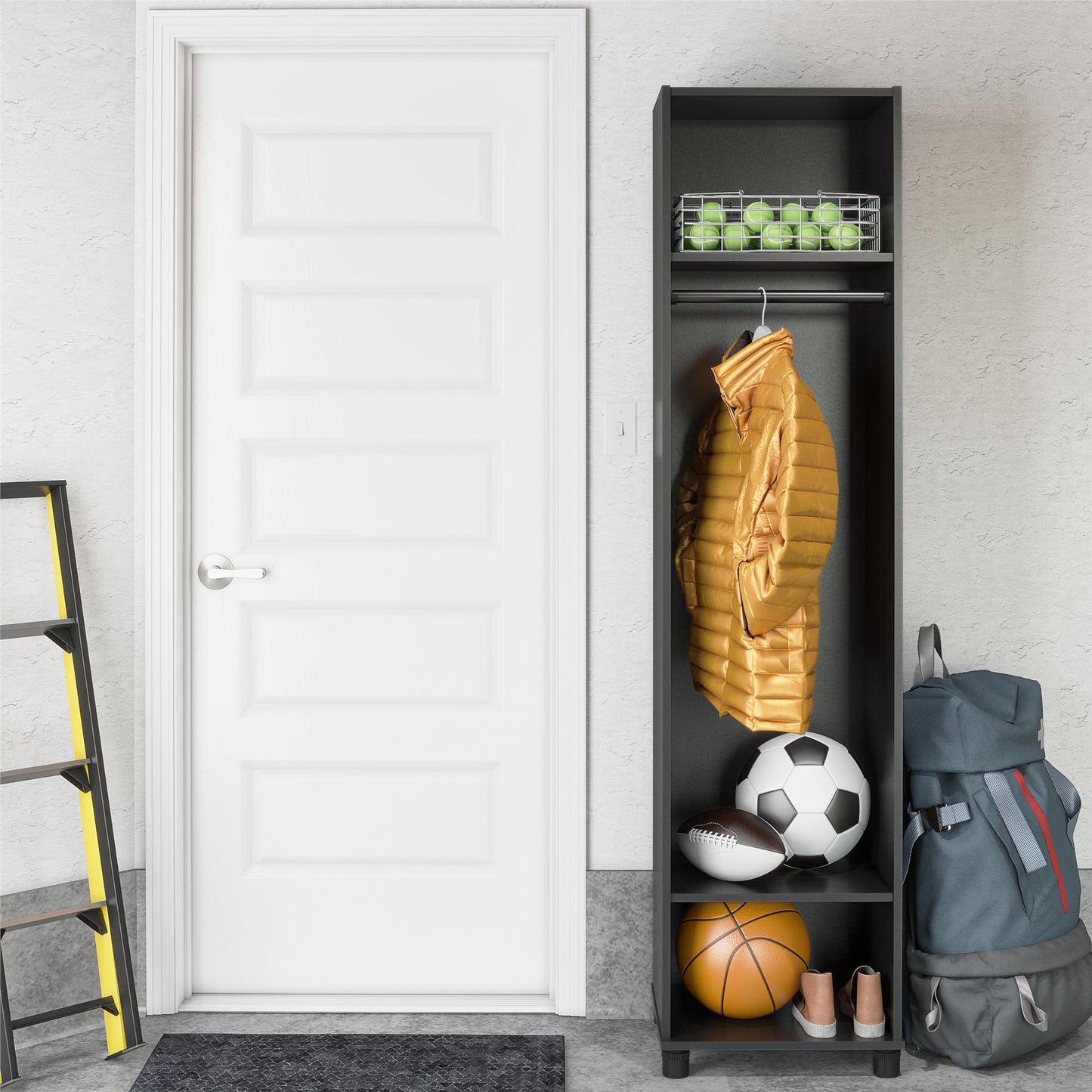 Basin 18" Wide Mudroom Cabinet with Adjustable Shelving - Black