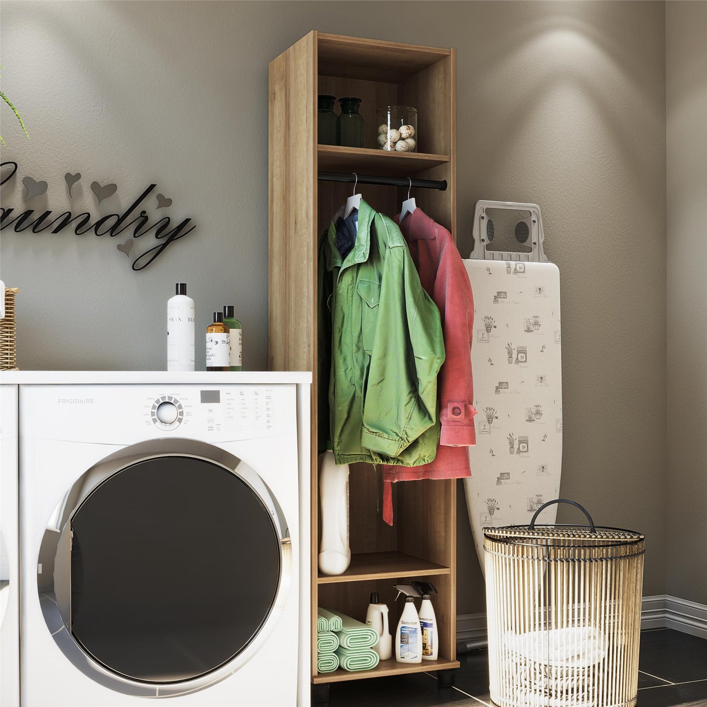 Basin 18" Wide Mudroom Cabinet with Adjustable Shelving - Natural