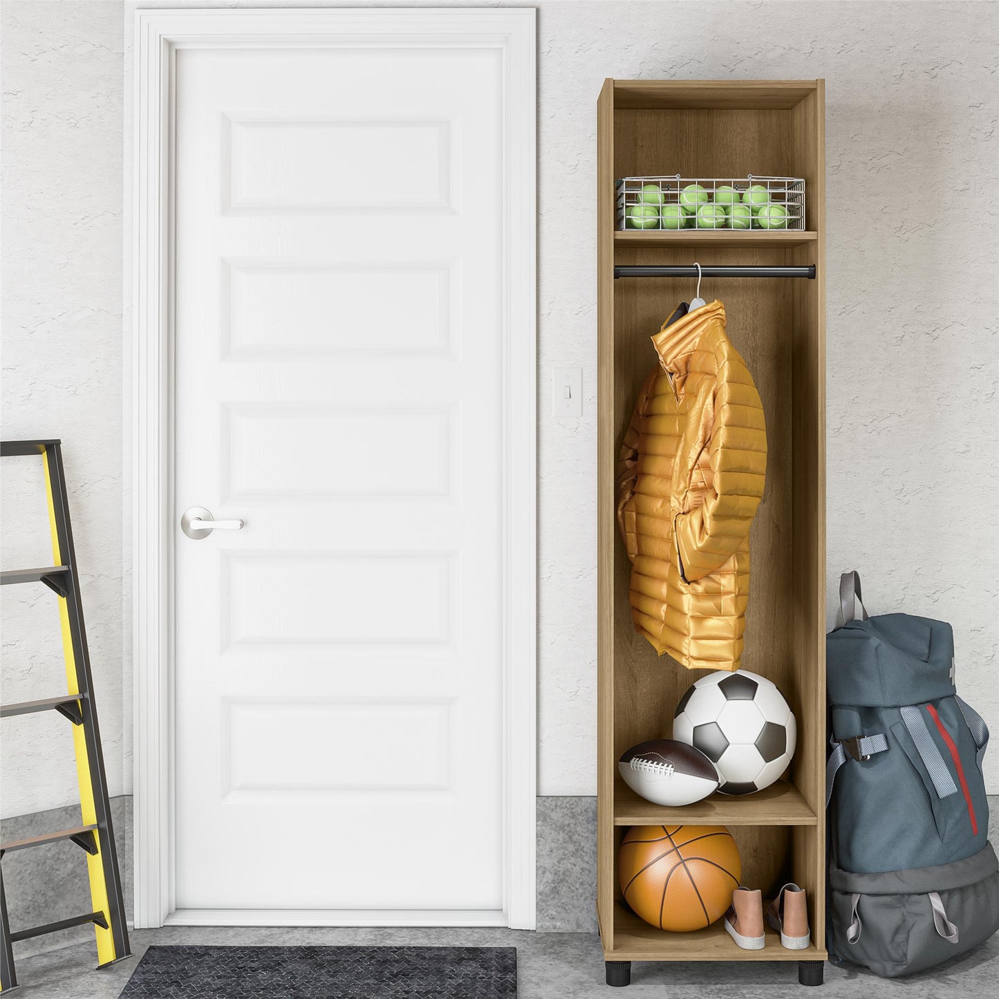 Basin 18" Wide Mudroom Cabinet with Adjustable Shelving - Natural