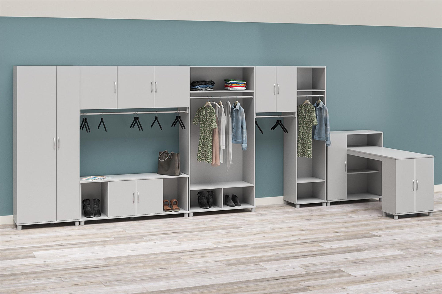 Basin 18" Wide Mudroom Cabinet with Adjustable Shelving - Dove Gray