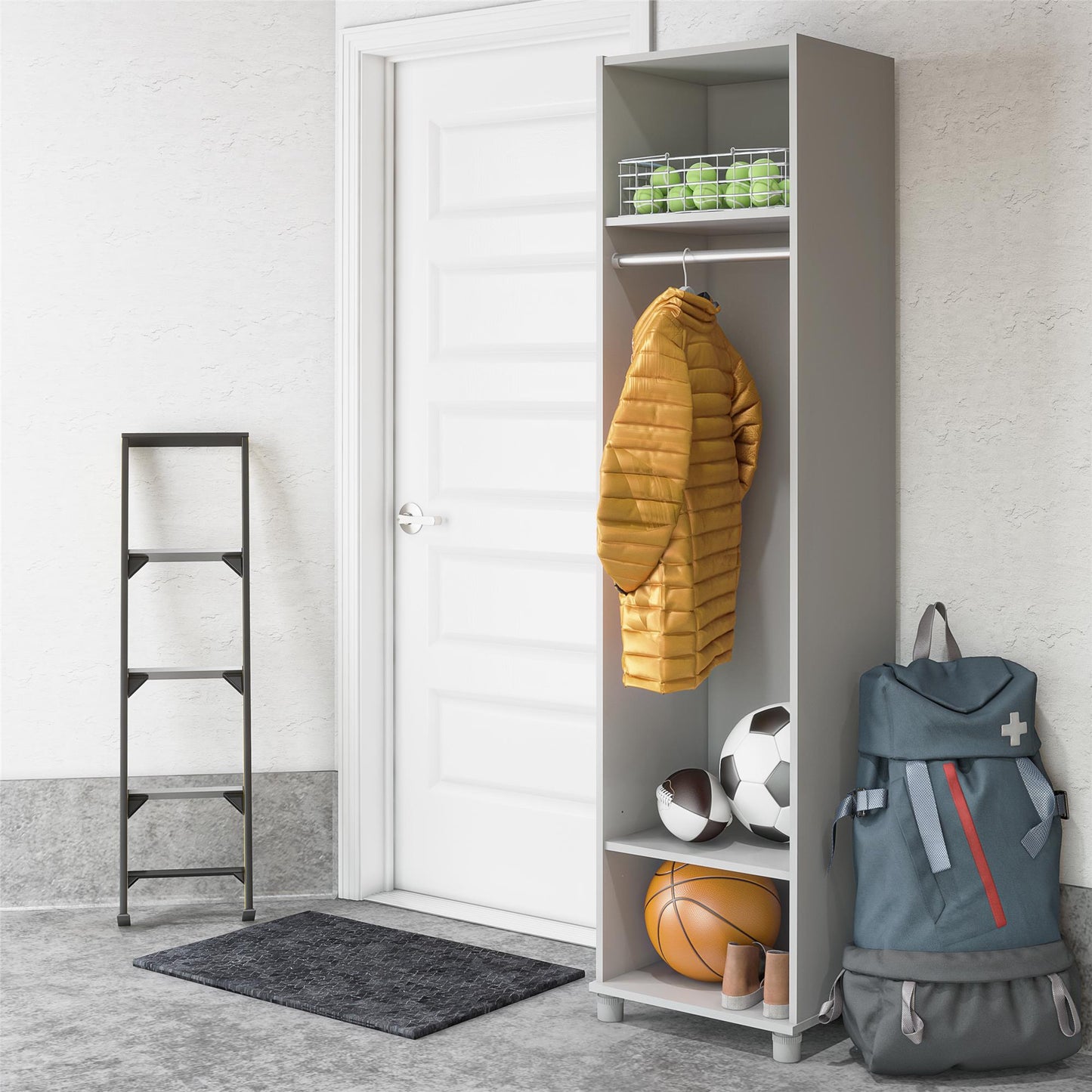 Basin 18" Wide Mudroom Cabinet with Adjustable Shelving - Dove Gray