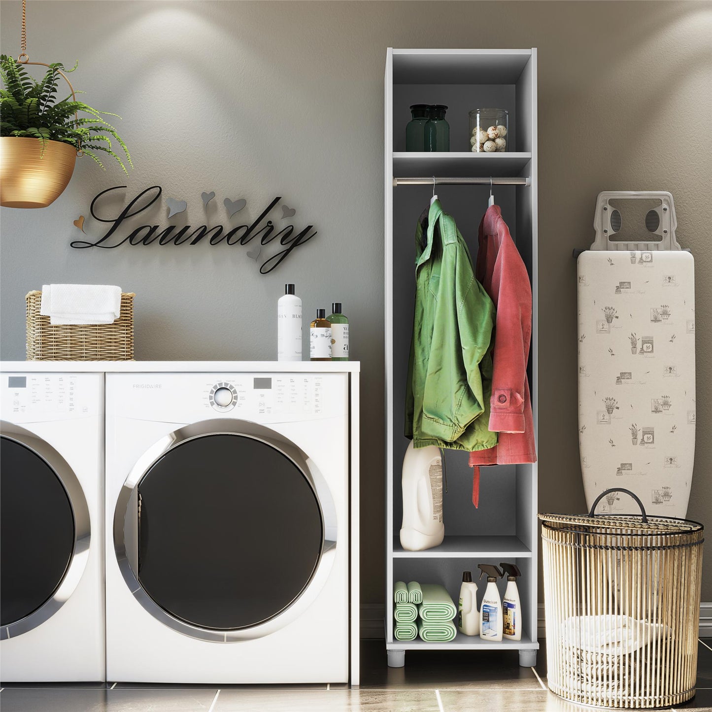 Basin 18" Wide Mudroom Cabinet with Adjustable Shelving - Dove Gray