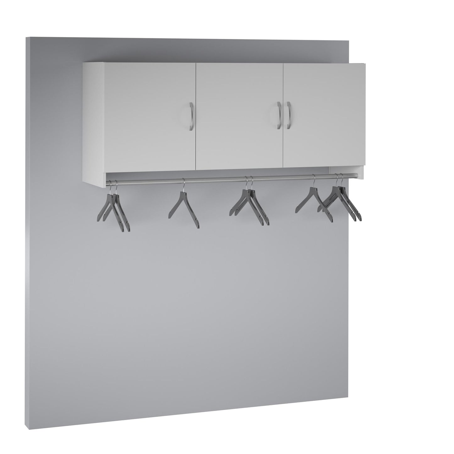 Basin 3 Door Wall Storage Cabinet with Hanging Rod - Dove Gray