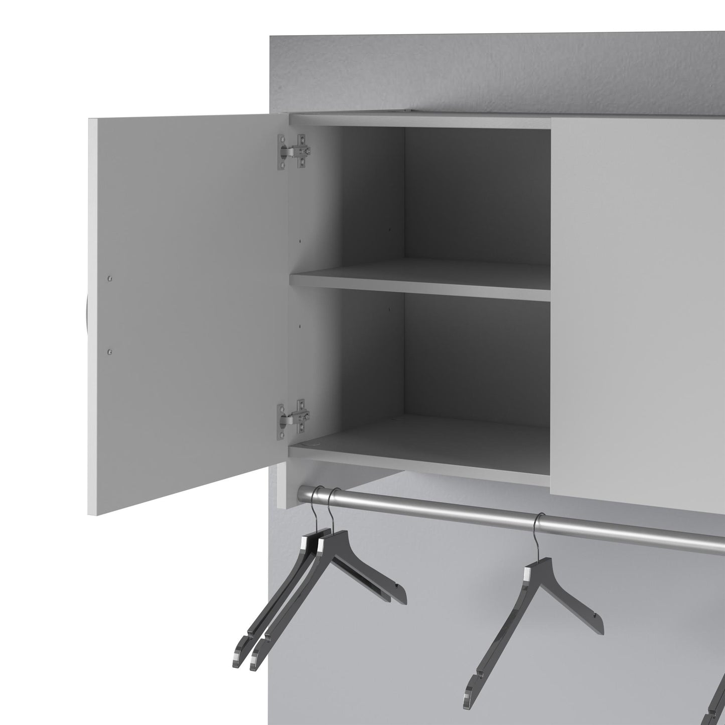 Basin 3 Door Wall Storage Cabinet with Hanging Rod - Dove Gray