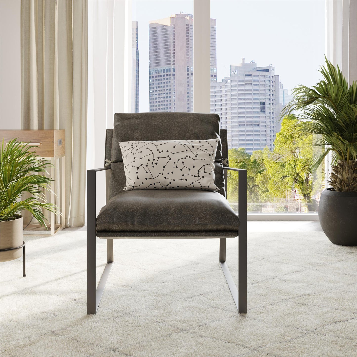 Varick Faux Leather Accent Chair - Espresso
