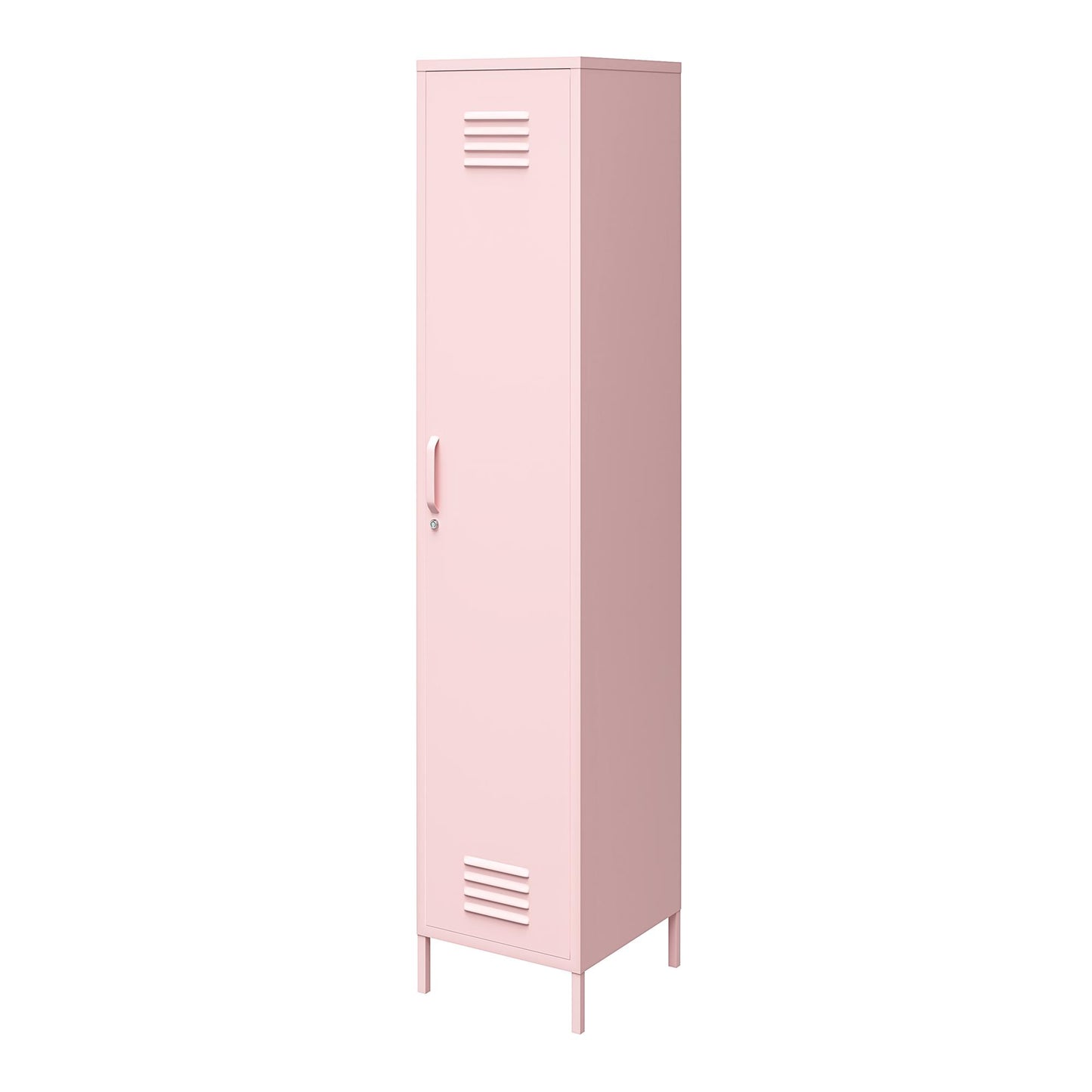Cache 1 Door Tall Single Metal Locker Style Storage Cabinet, Bashful Pink - Bashful