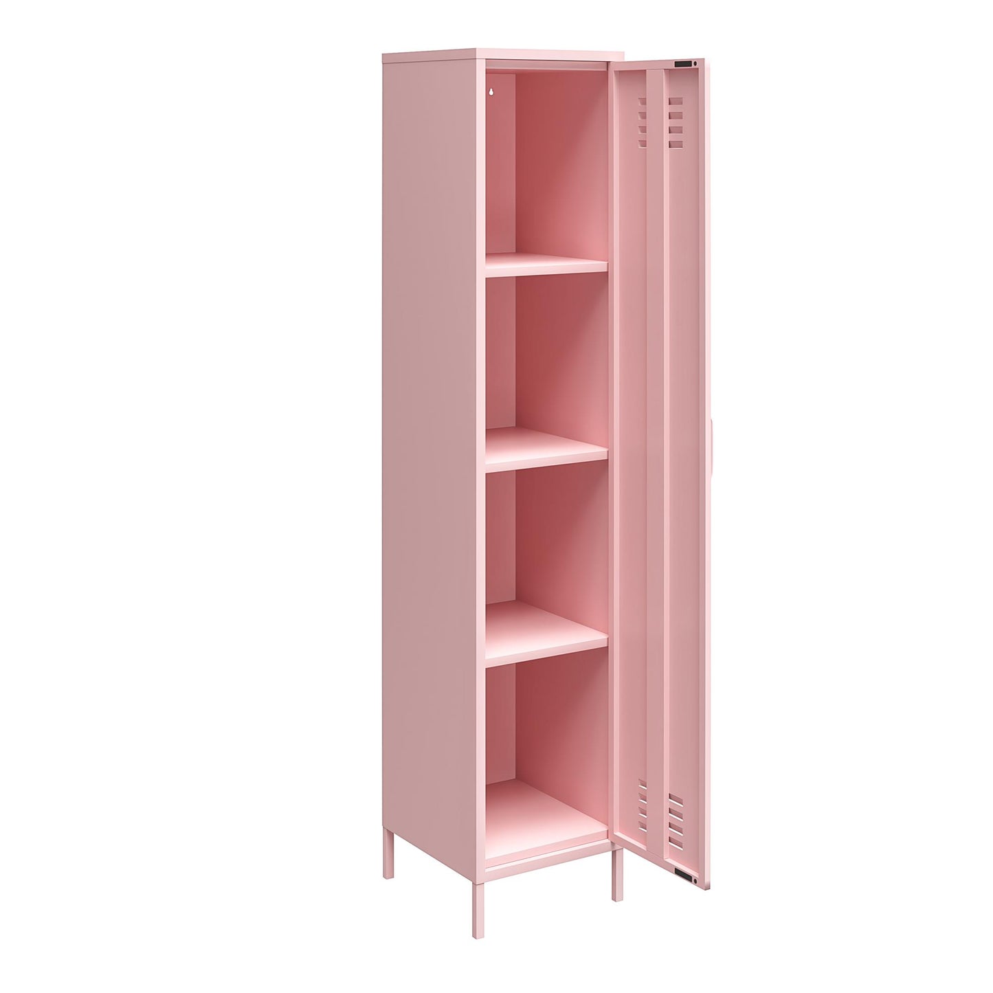 Cache 1 Door Tall Single Metal Locker Style Storage Cabinet, Bashful Pink - Bashful