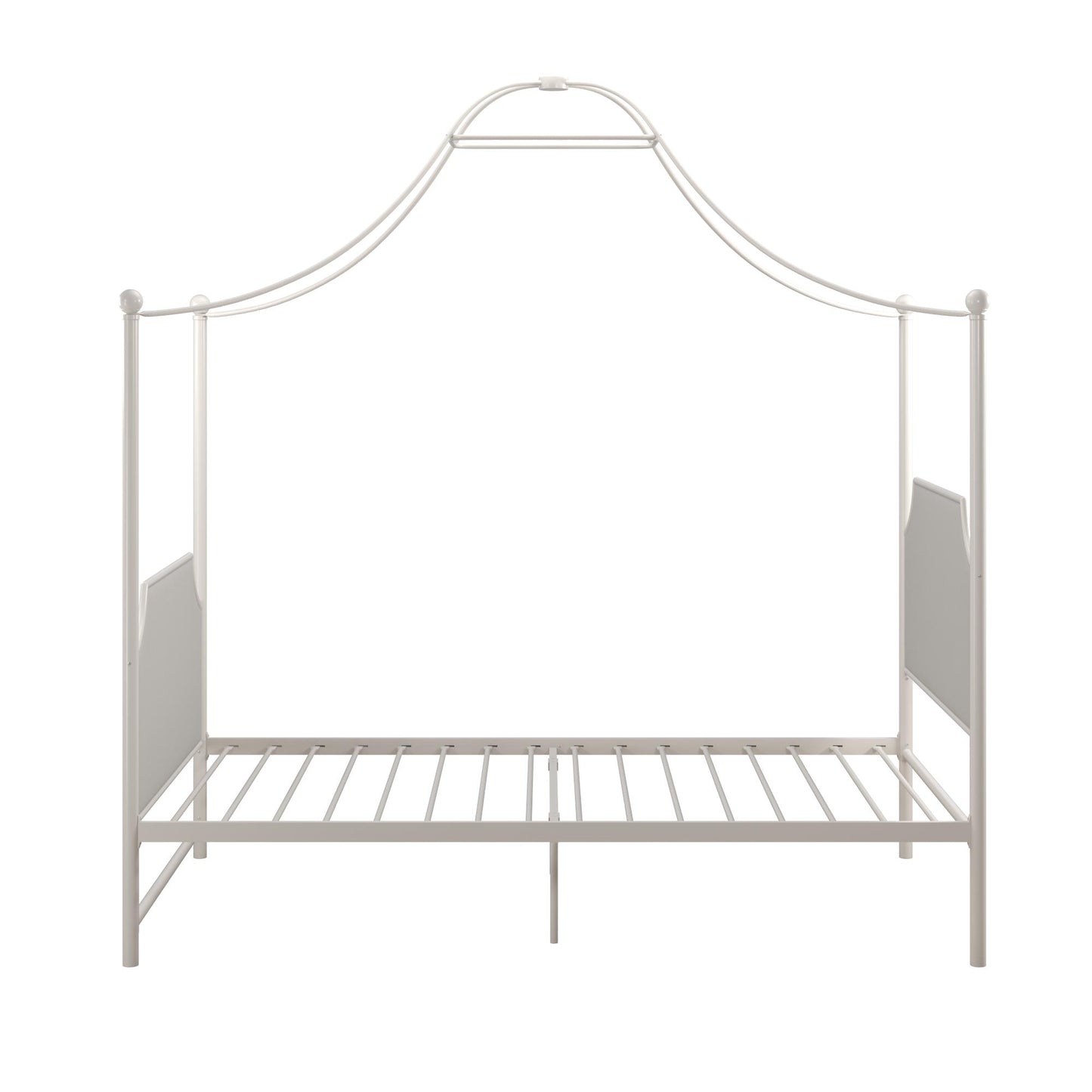Monarch Hill Clementine Canopy Bed with Linen Headboard and Footboard - White - Twin