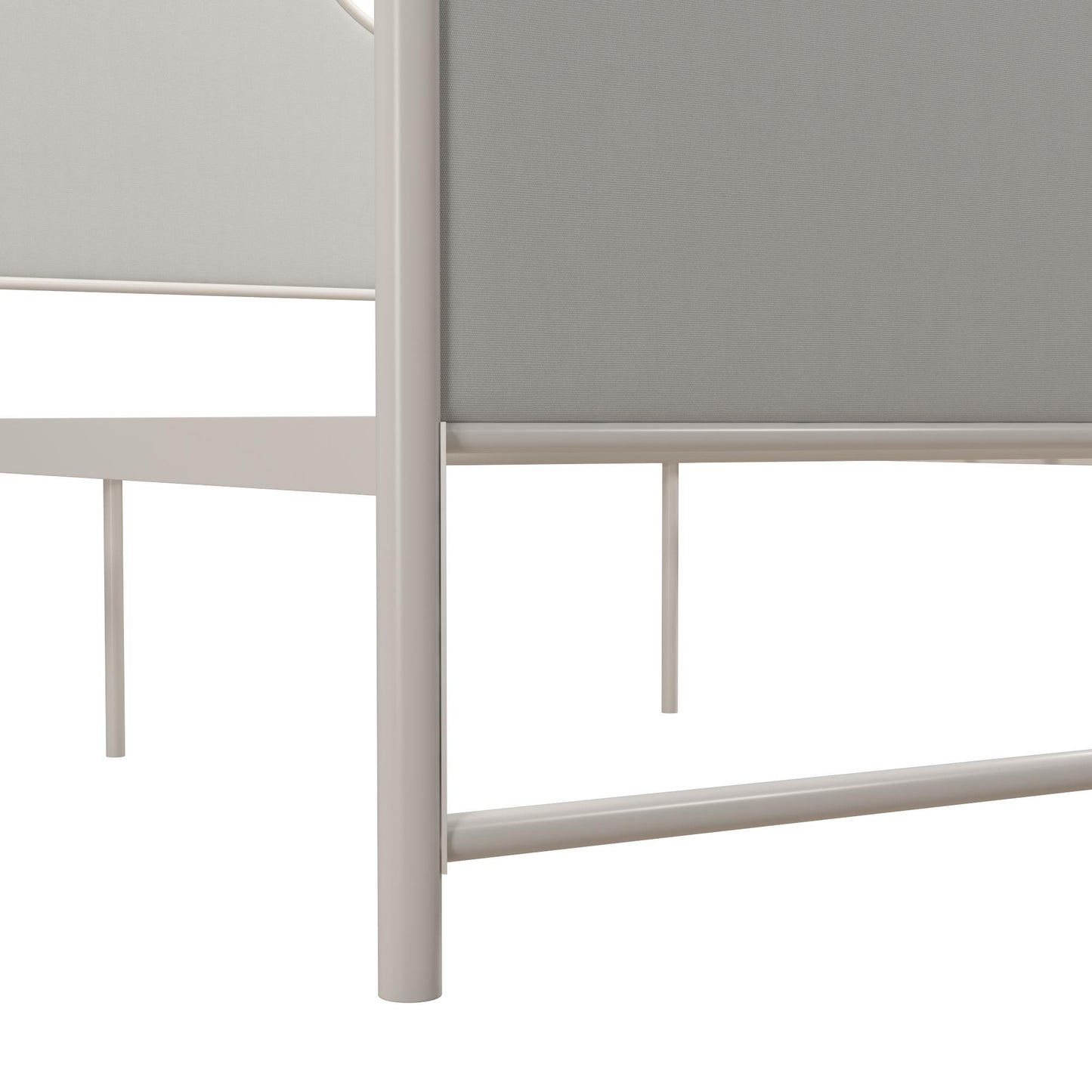 Monarch Hill Clementine Canopy Bed with Linen Headboard and Footboard - White - Twin