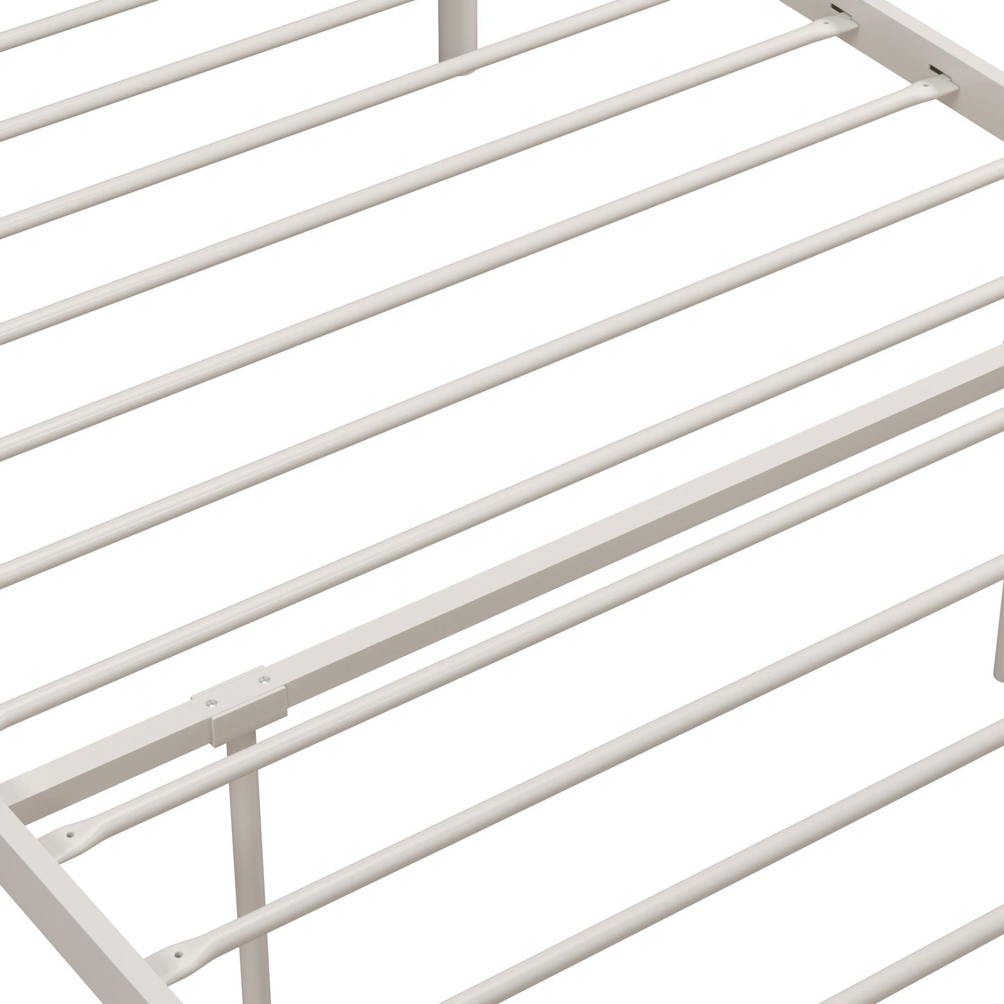 Monarch Hill Clementine Canopy Bed with Linen Headboard and Footboard - White - Twin