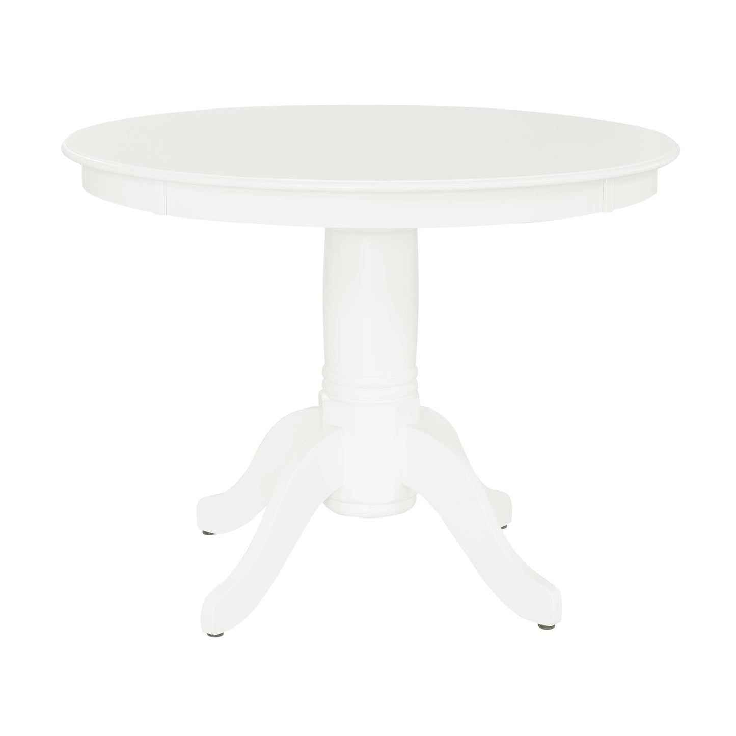 Aubrey 5 Piece Traditional Pedestal Round Dining Table and Chairs Set - White