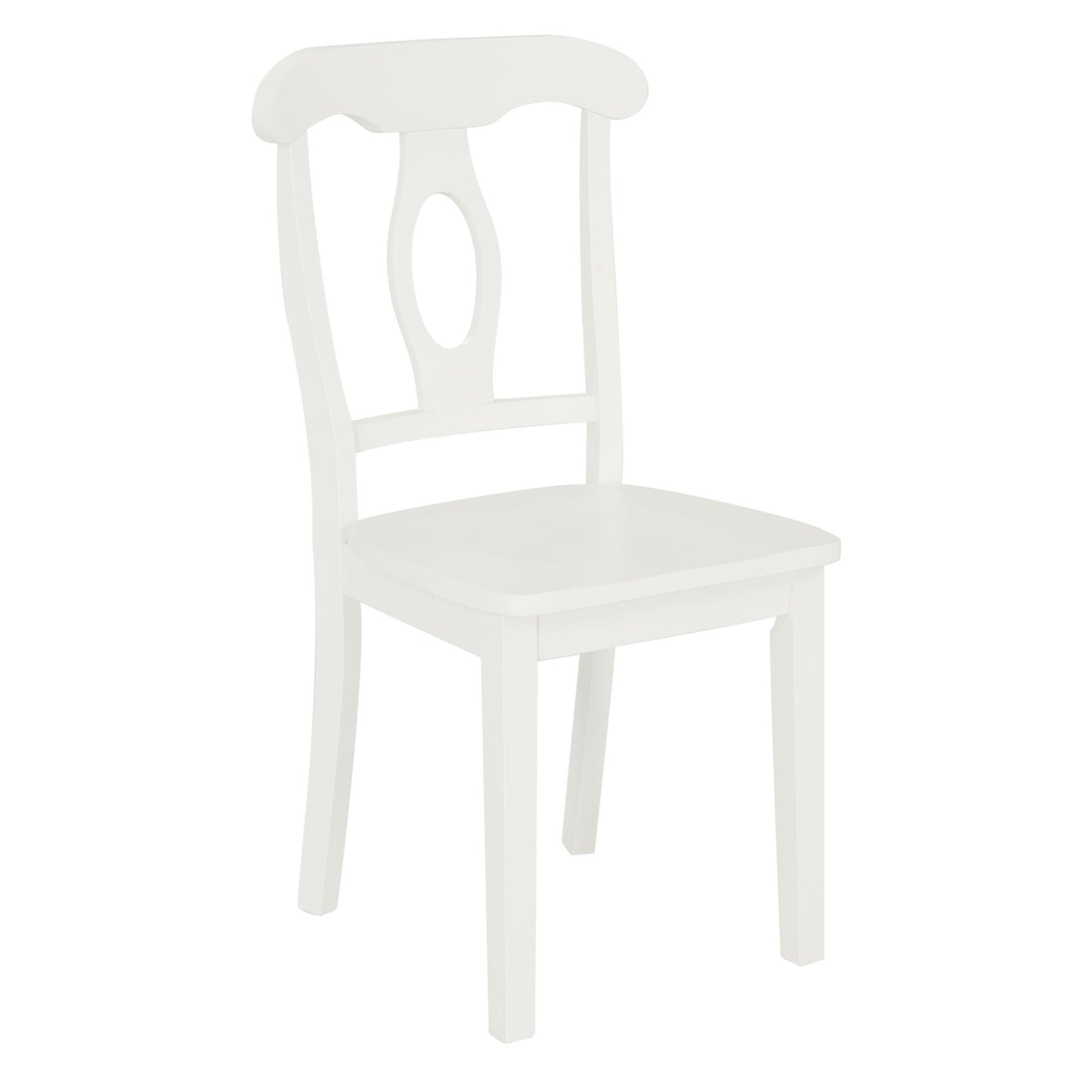 Aubrey 5 Piece Traditional Pedestal Round Dining Table and Chairs Set - White