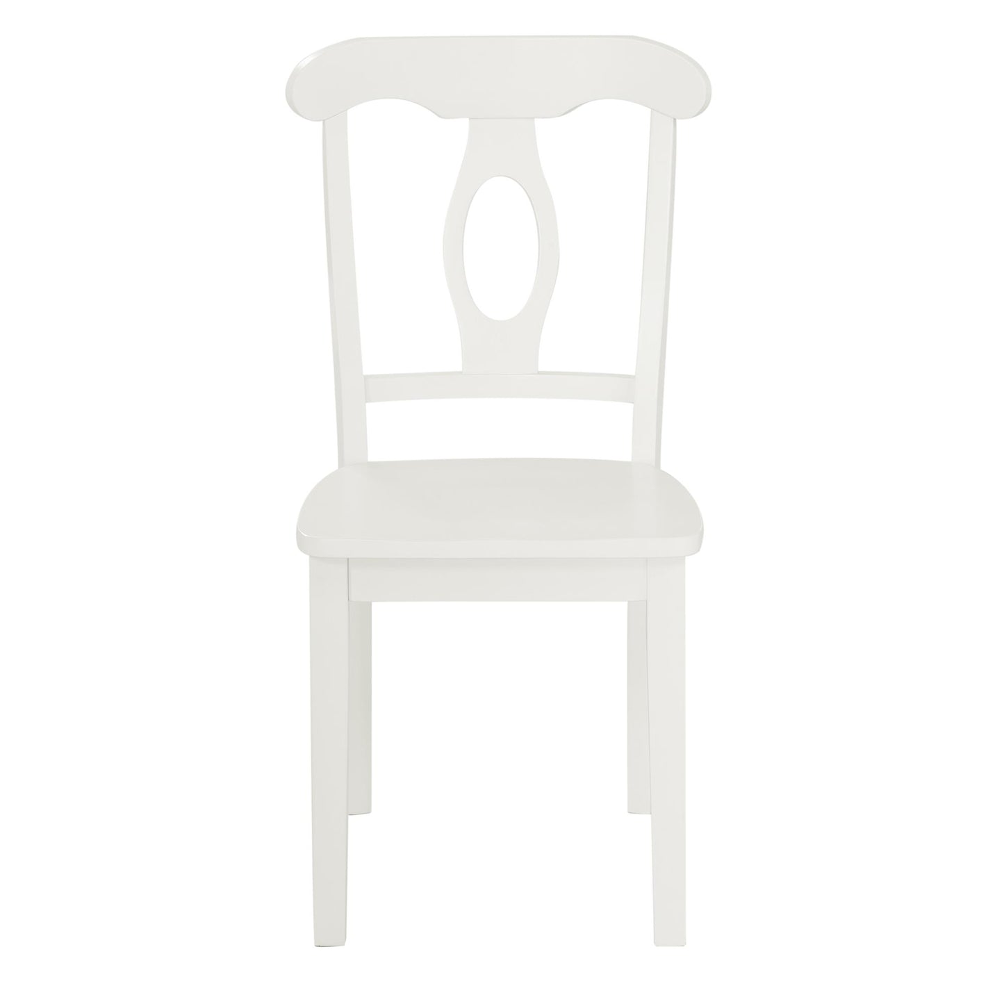 Aubrey 5 Piece Traditional Pedestal Round Dining Table and Chairs Set - White