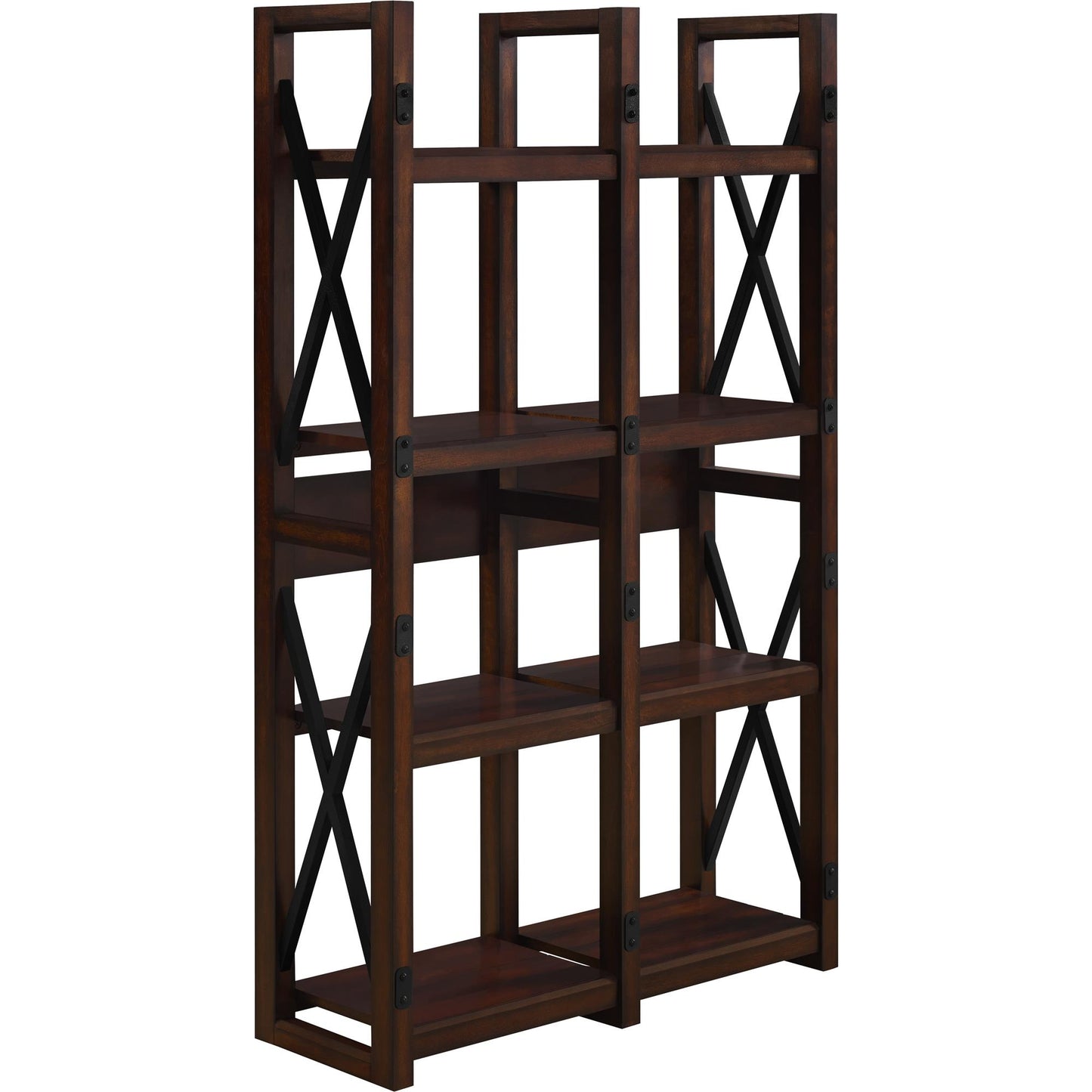 Wildwood Wood Veneer Bookcase/Room Divider with 8 Shelves - Espresso