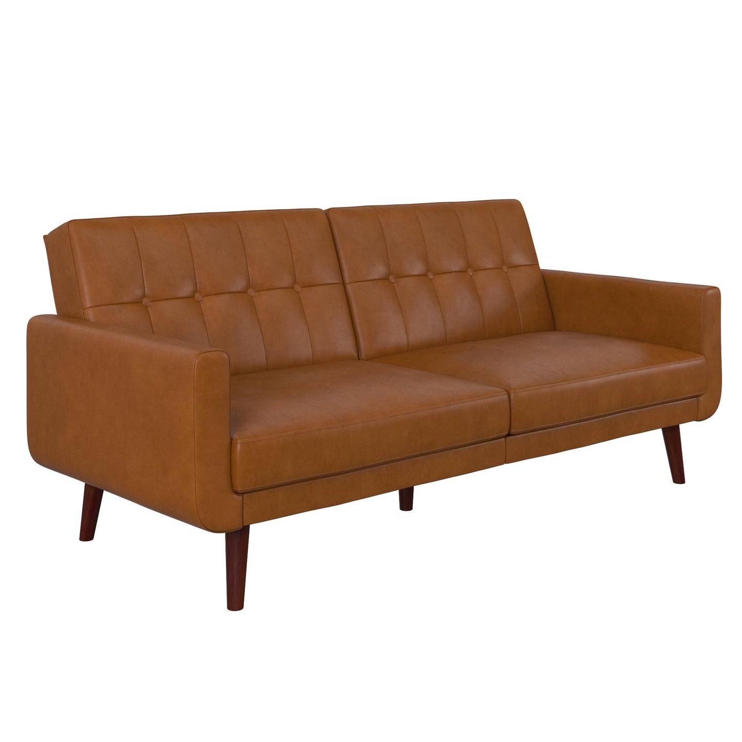 Better Homes & Gardens Nola Modern Futon, Camel Faux Leather - Camel