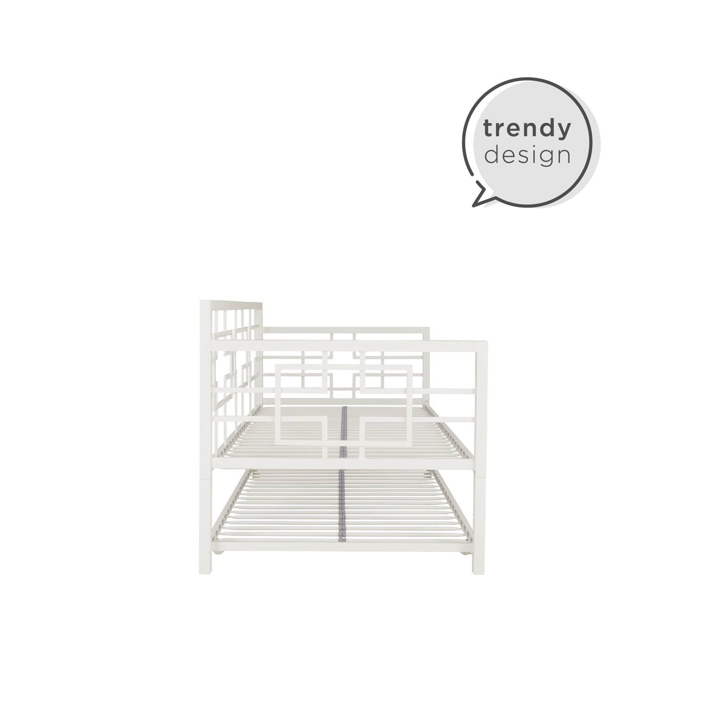 Better Homes & Gardens Twin Daybed with Trundle, Off White Metal - White