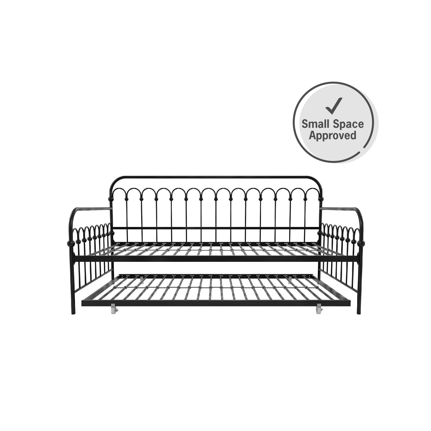 Bright Pop Metal Daybed with Trundle - Black - Twin