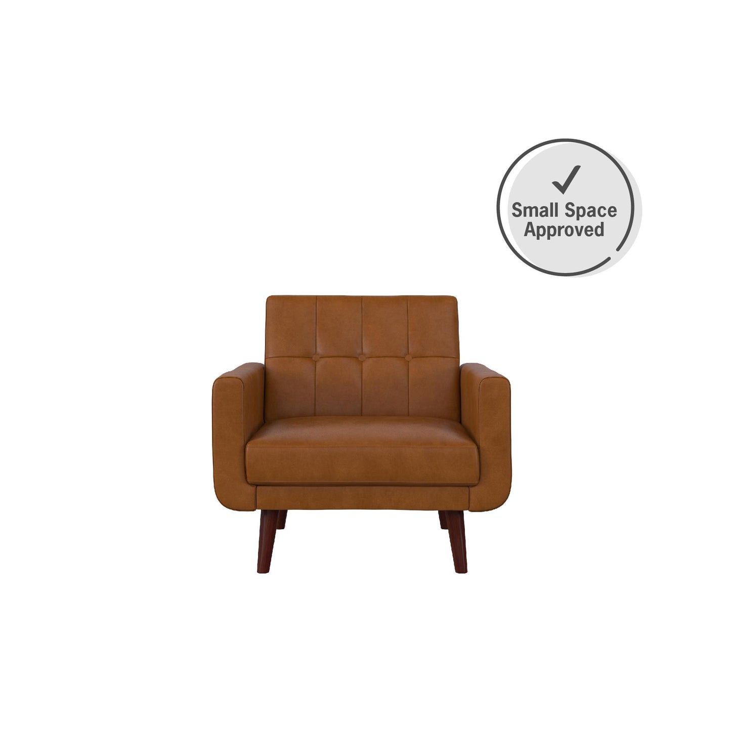 Better Homes & Gardens Nola Modern Chair with Arms, Camel Faux Leather - Camel