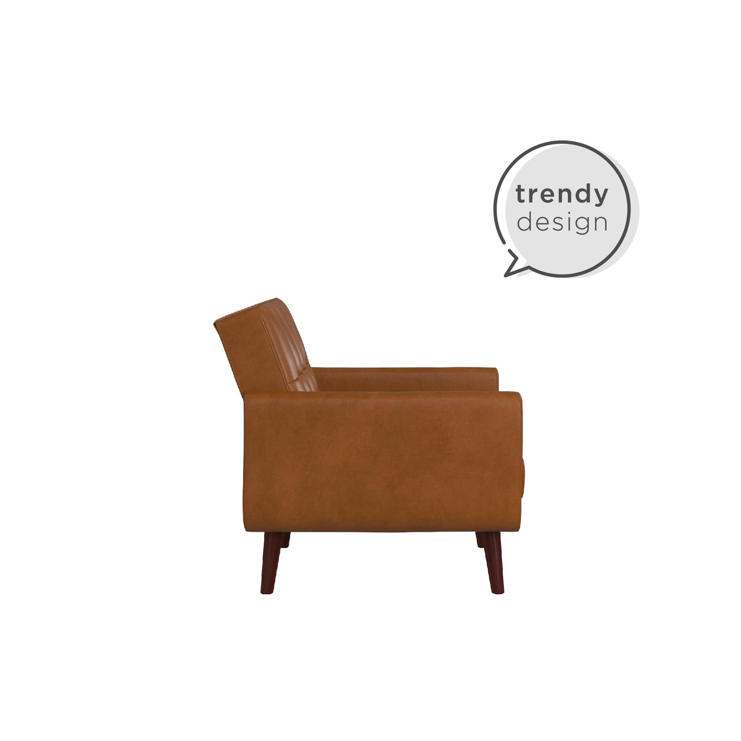 Better Homes & Gardens Nola Modern Chair with Arms, Camel Faux Leather - Camel