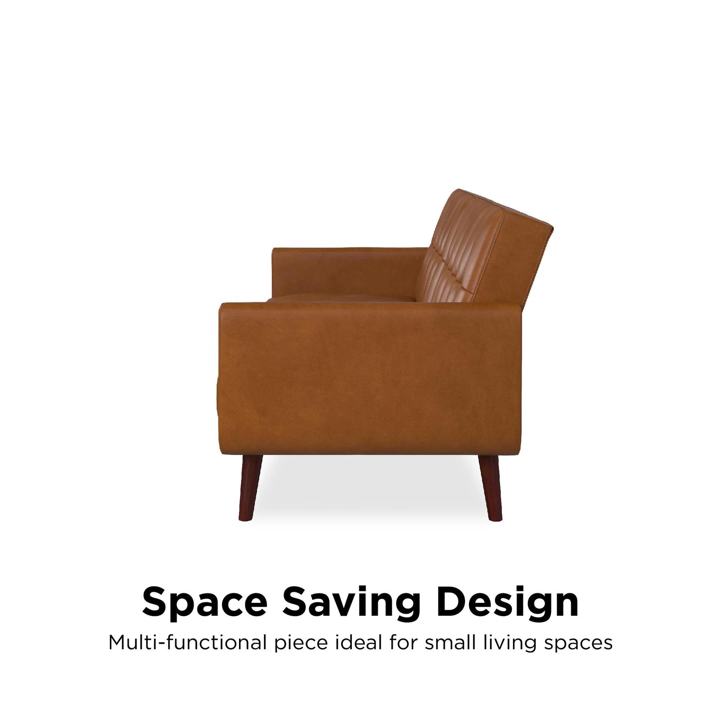 Better Homes & Gardens Nola Modern Futon, Camel Faux Leather - Camel