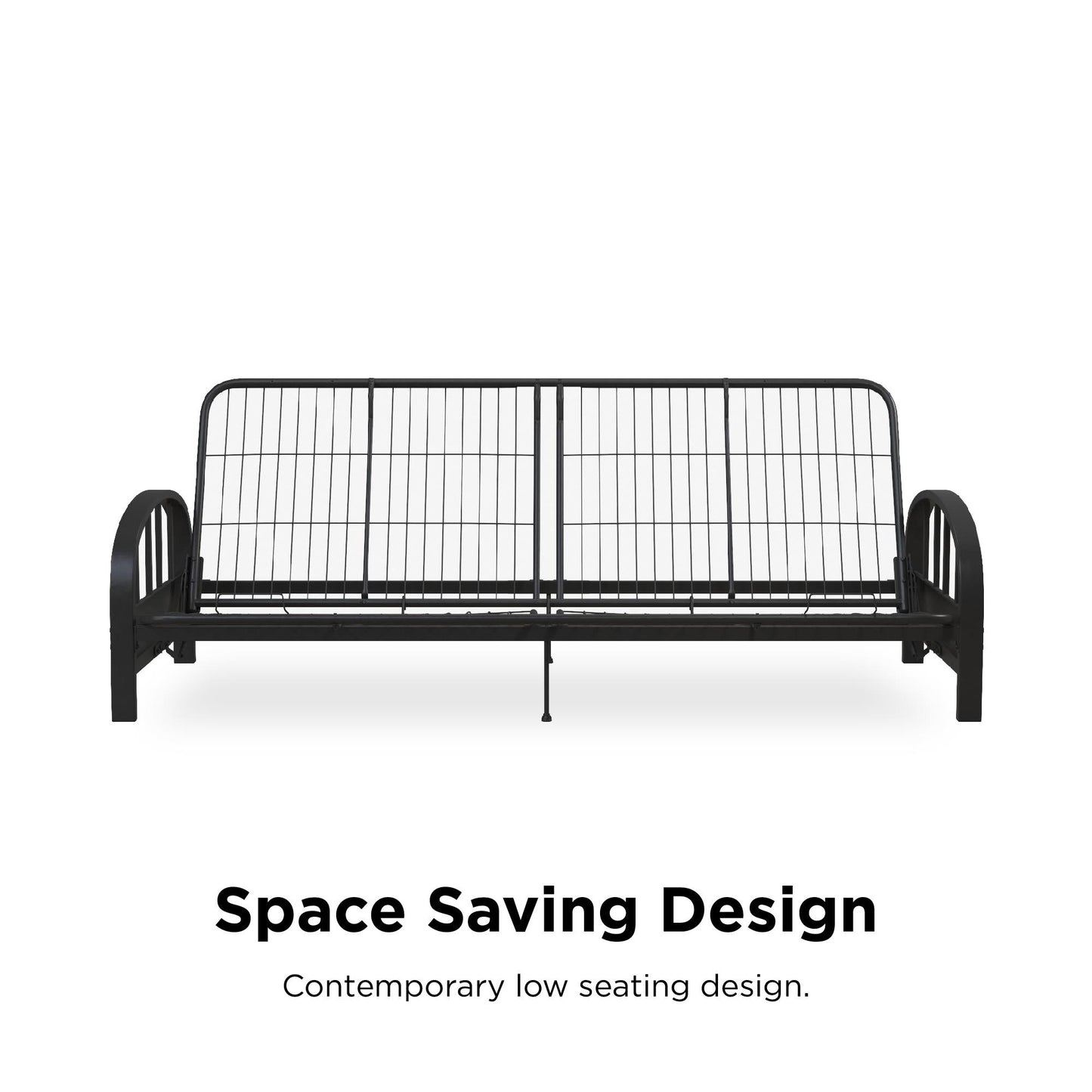 Aiden Metal Full Size Futon Frame with Multiple Reclining Positions - Black
