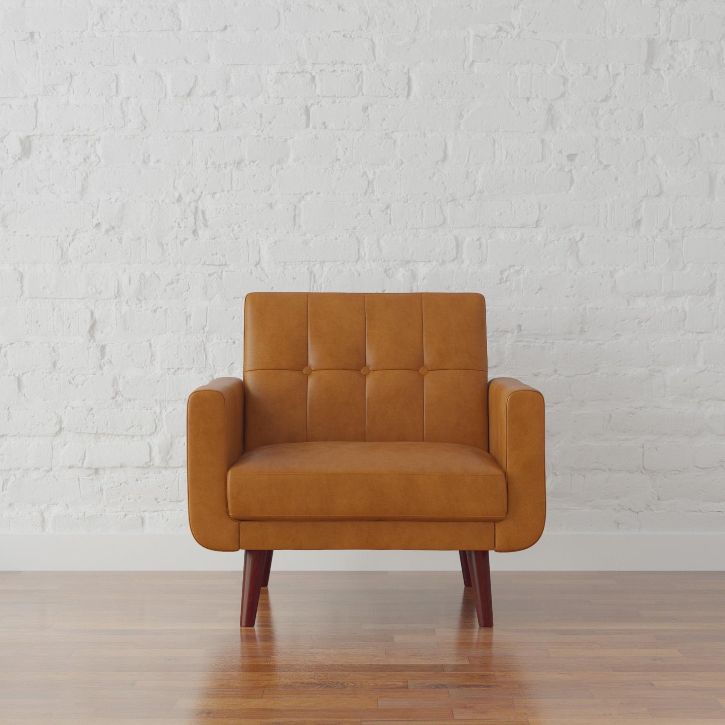 Better Homes & Gardens Nola Modern Chair with Arms, Camel Faux Leather - Camel