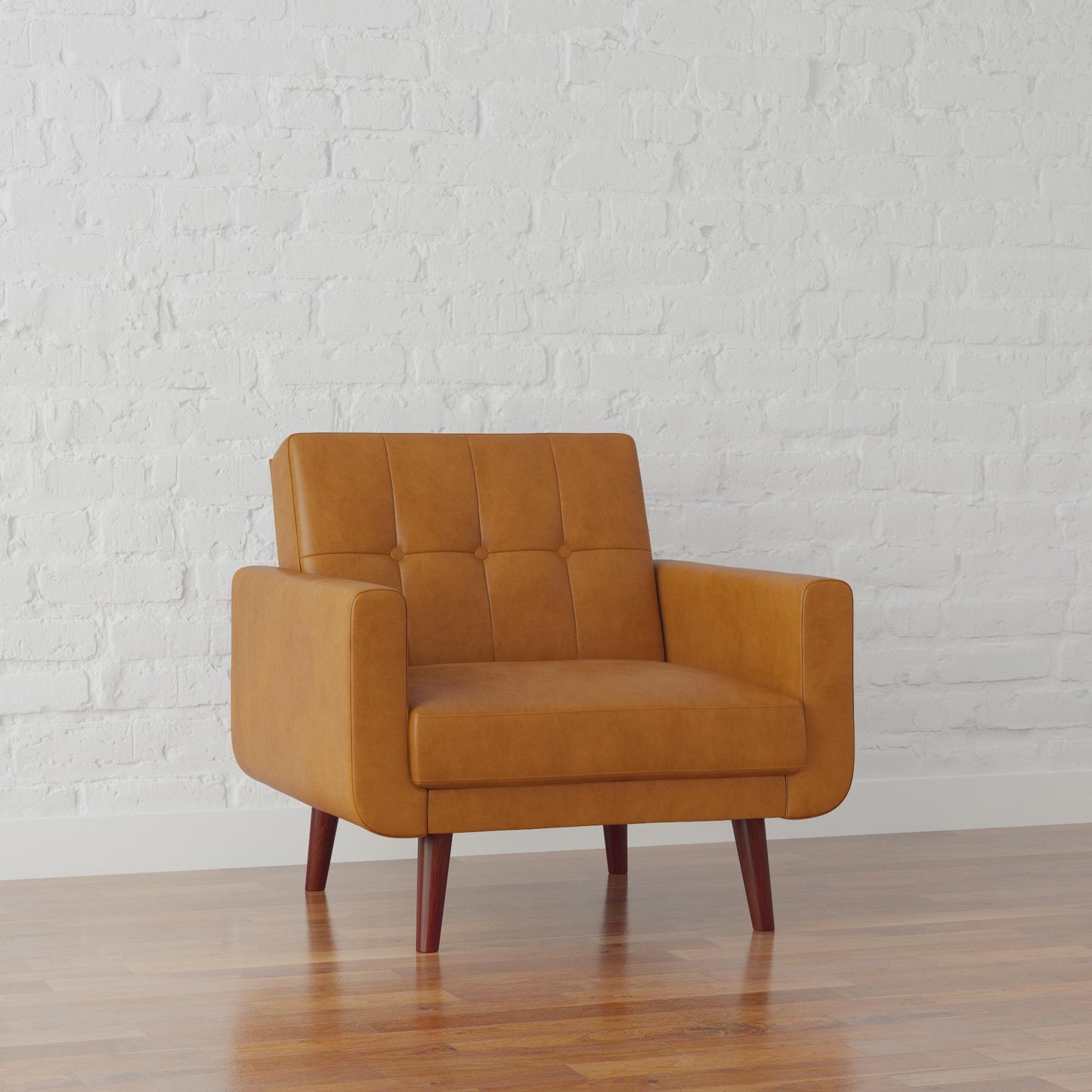Better Homes & Gardens Nola Modern Chair with Arms, Camel Faux Leather - Camel