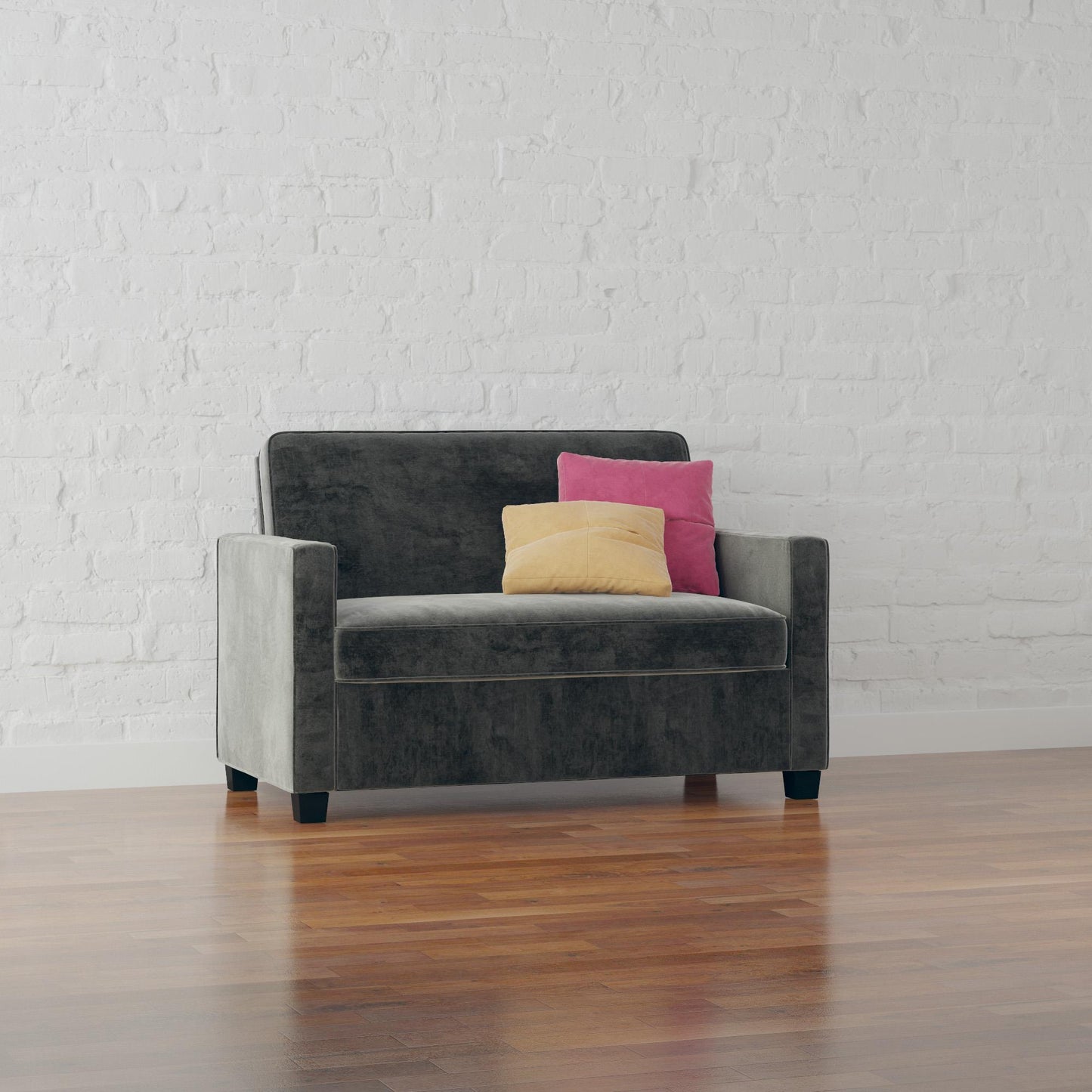 Casey Loveseat Sofa Sleeper with Memory Foam Pull-Out Mattress - Gray - Twin