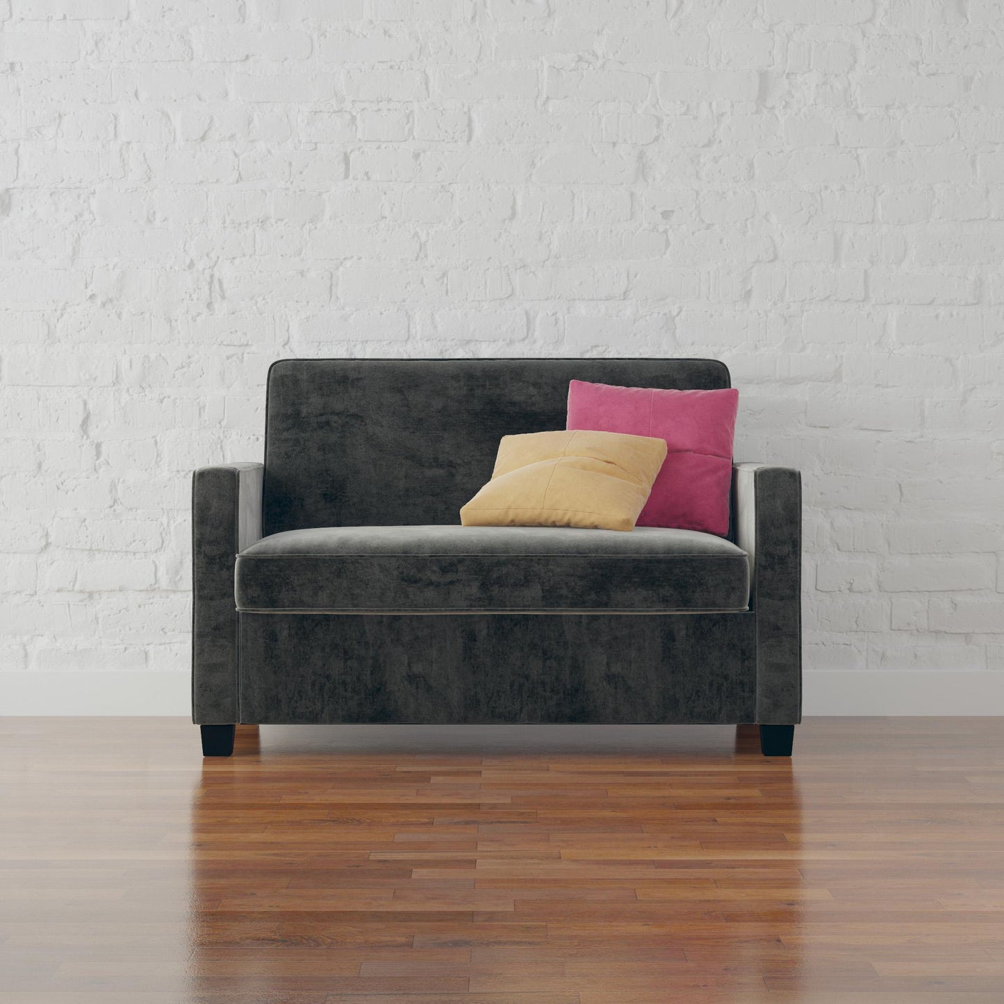 Casey Loveseat Sofa Sleeper with Memory Foam Pull-Out Mattress - Gray - Twin