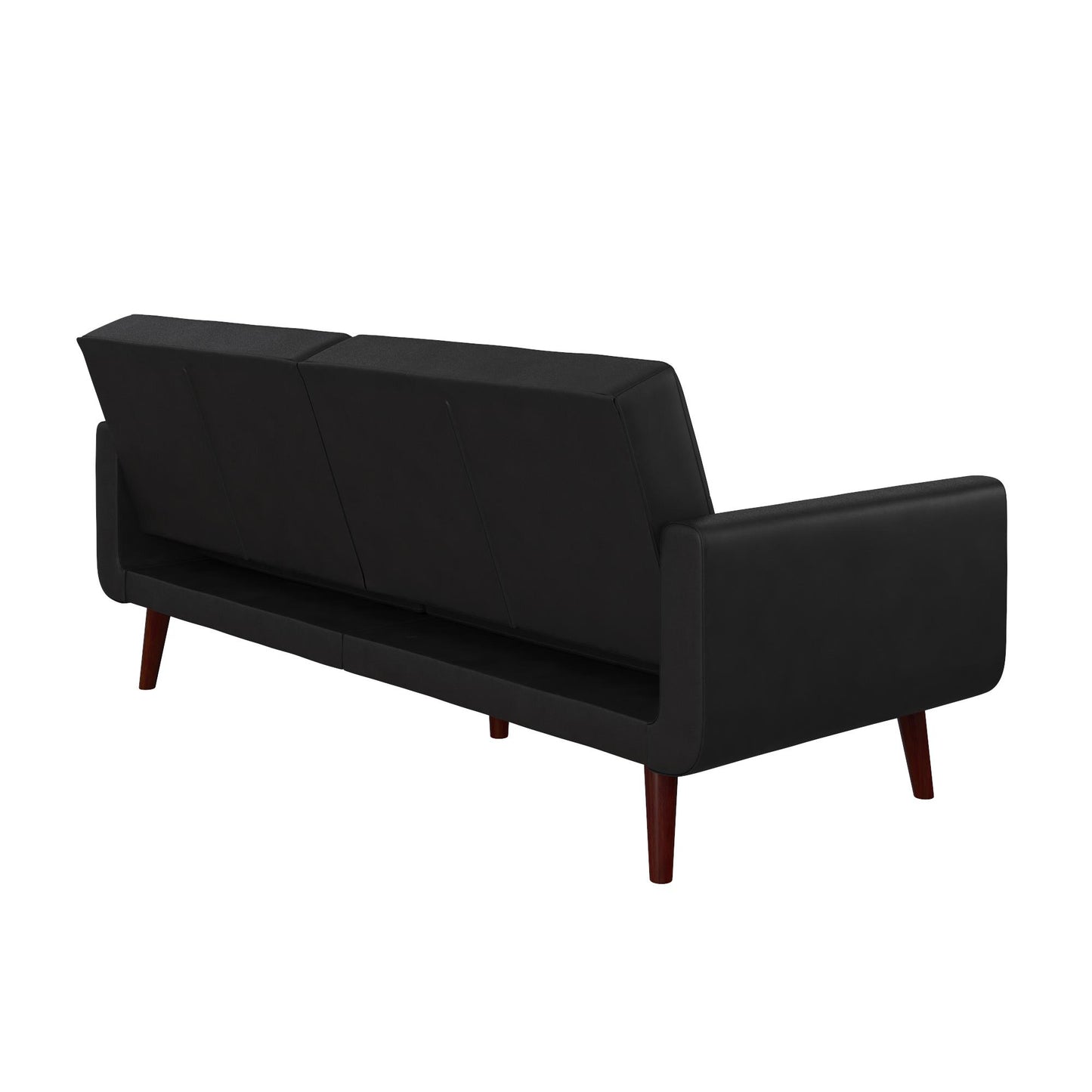 Better Homes & Gardens Nola Modern Futon, Black Faux Leather - Black
