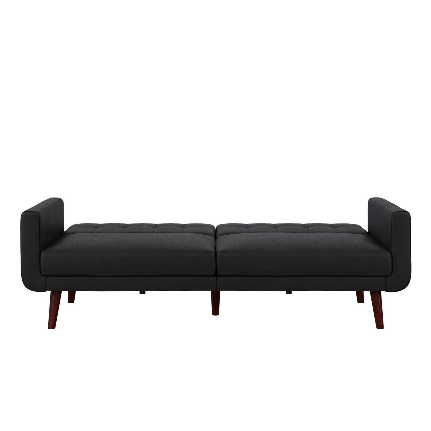 Better Homes & Gardens Nola Modern Futon, Black Faux Leather - Black