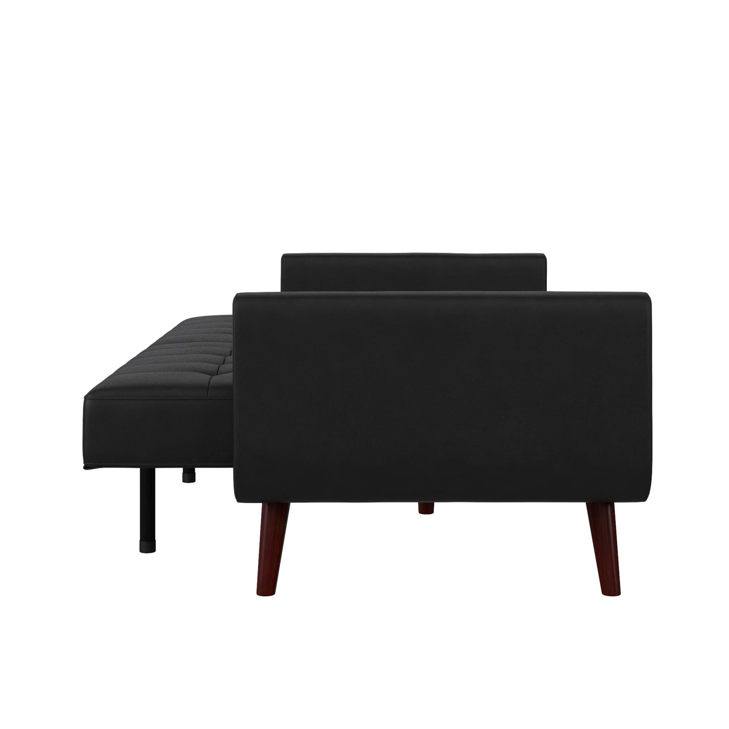 Better Homes & Gardens Nola Modern Futon, Black Faux Leather - Black