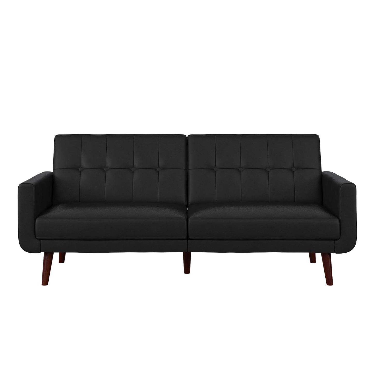 Better Homes & Gardens Nola Modern Futon, Black Faux Leather - Black