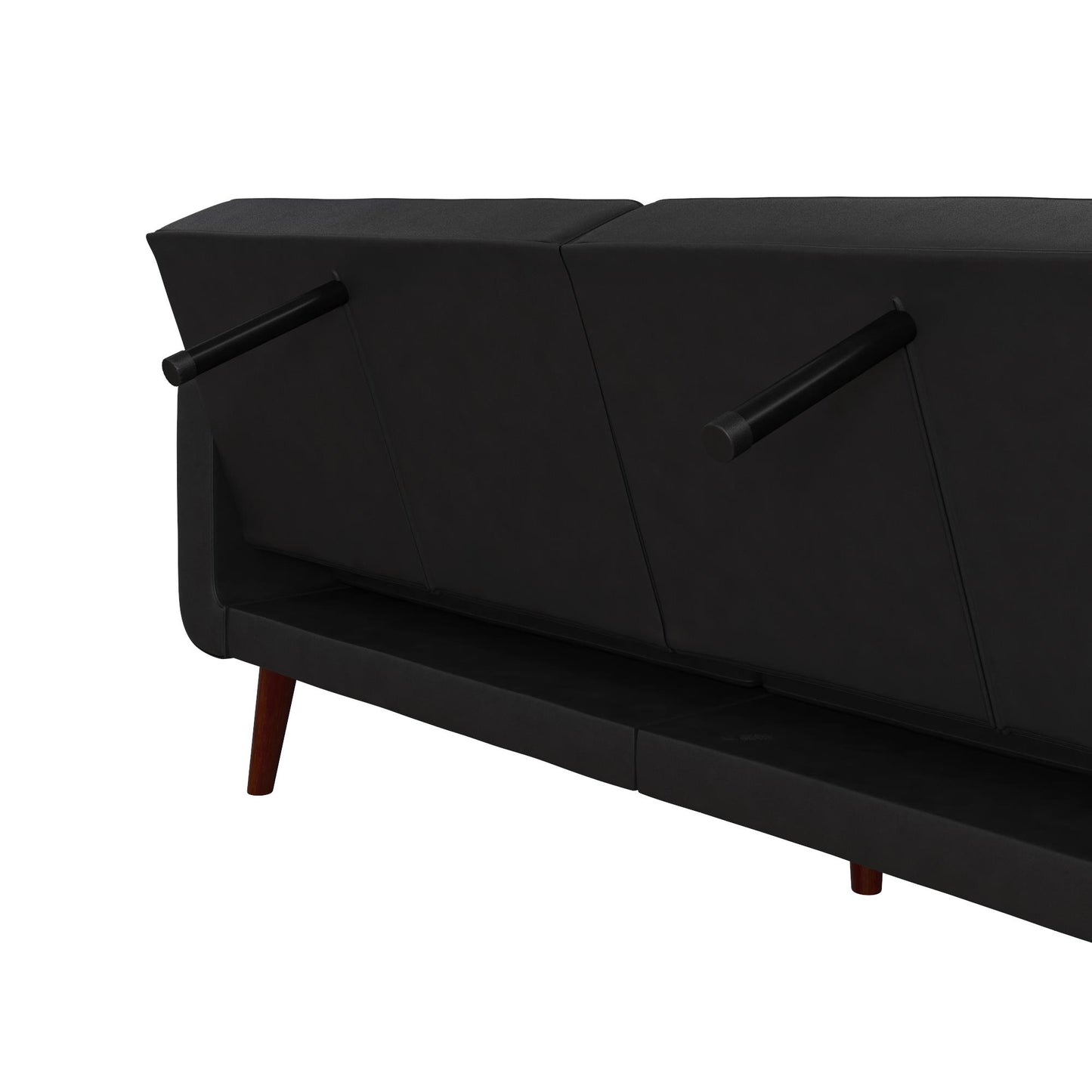 Better Homes & Gardens Nola Modern Futon, Black Faux Leather - Black