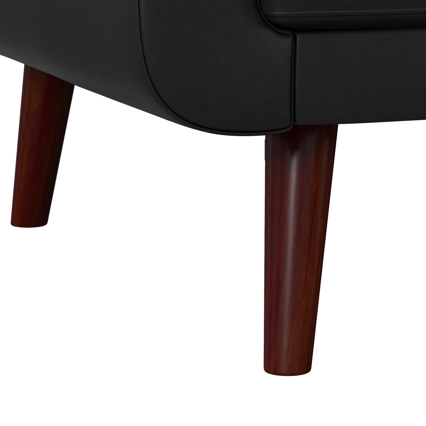 Better Homes & Gardens Nola Modern Futon, Black Faux Leather - Black