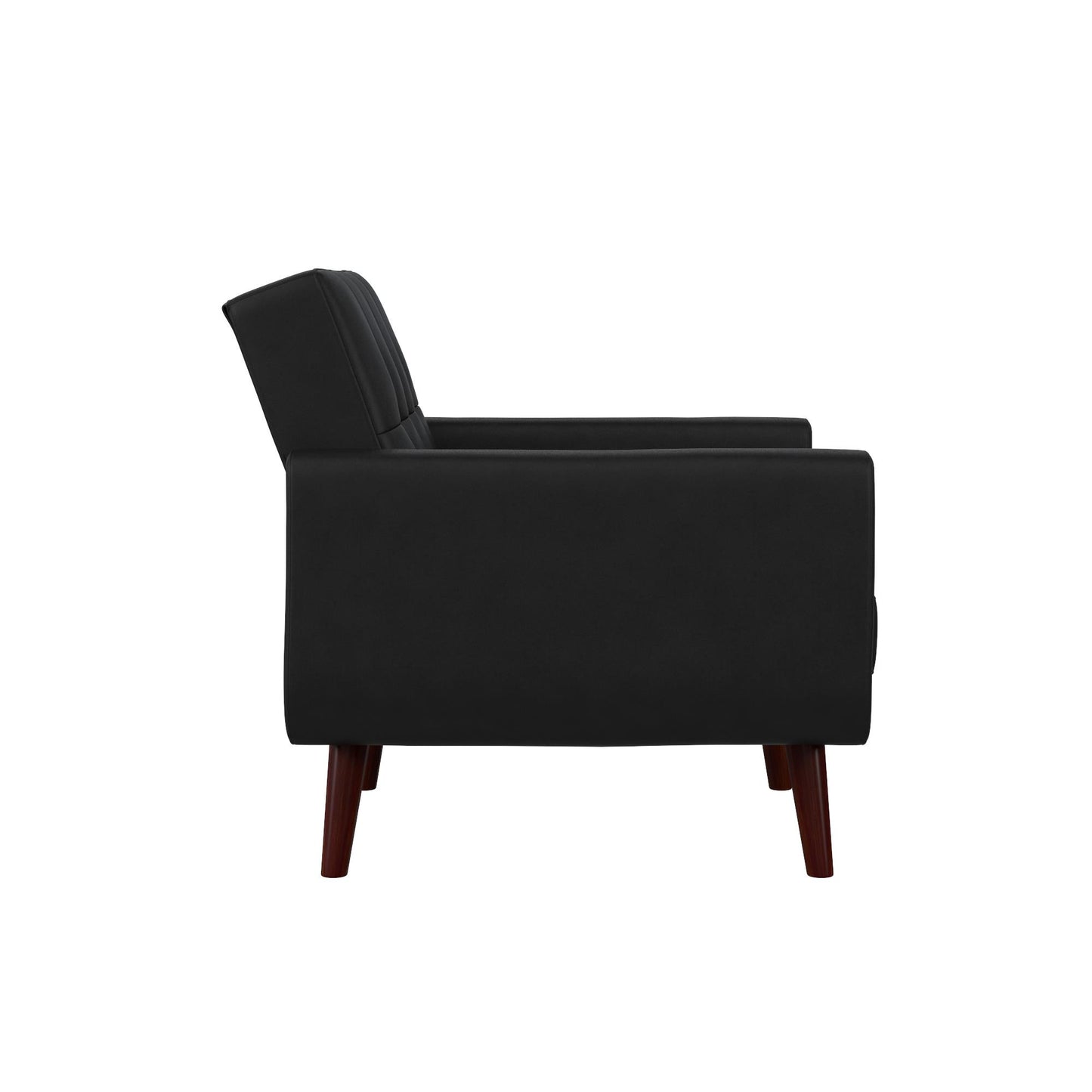 Better Homes & Gardens Nola Modern Chair with Arms, Black Faux Leather - Black