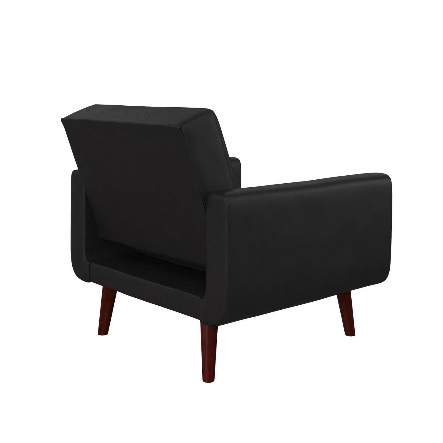 Better Homes & Gardens Nola Modern Chair with Arms, Black Faux Leather - Black