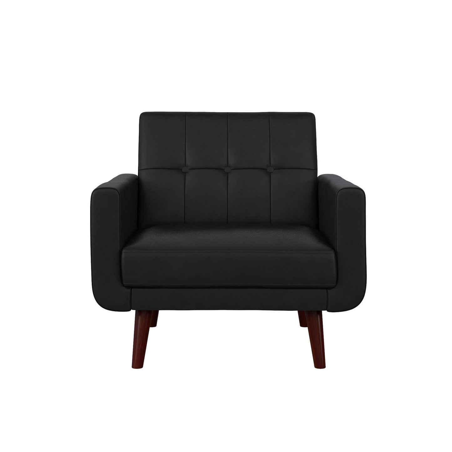 Better Homes & Gardens Nola Modern Chair with Arms, Black Faux Leather - Black