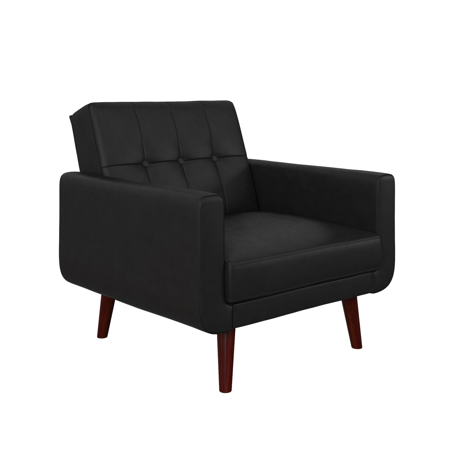 Better Homes & Gardens Nola Modern Chair with Arms, Black Faux Leather - Black