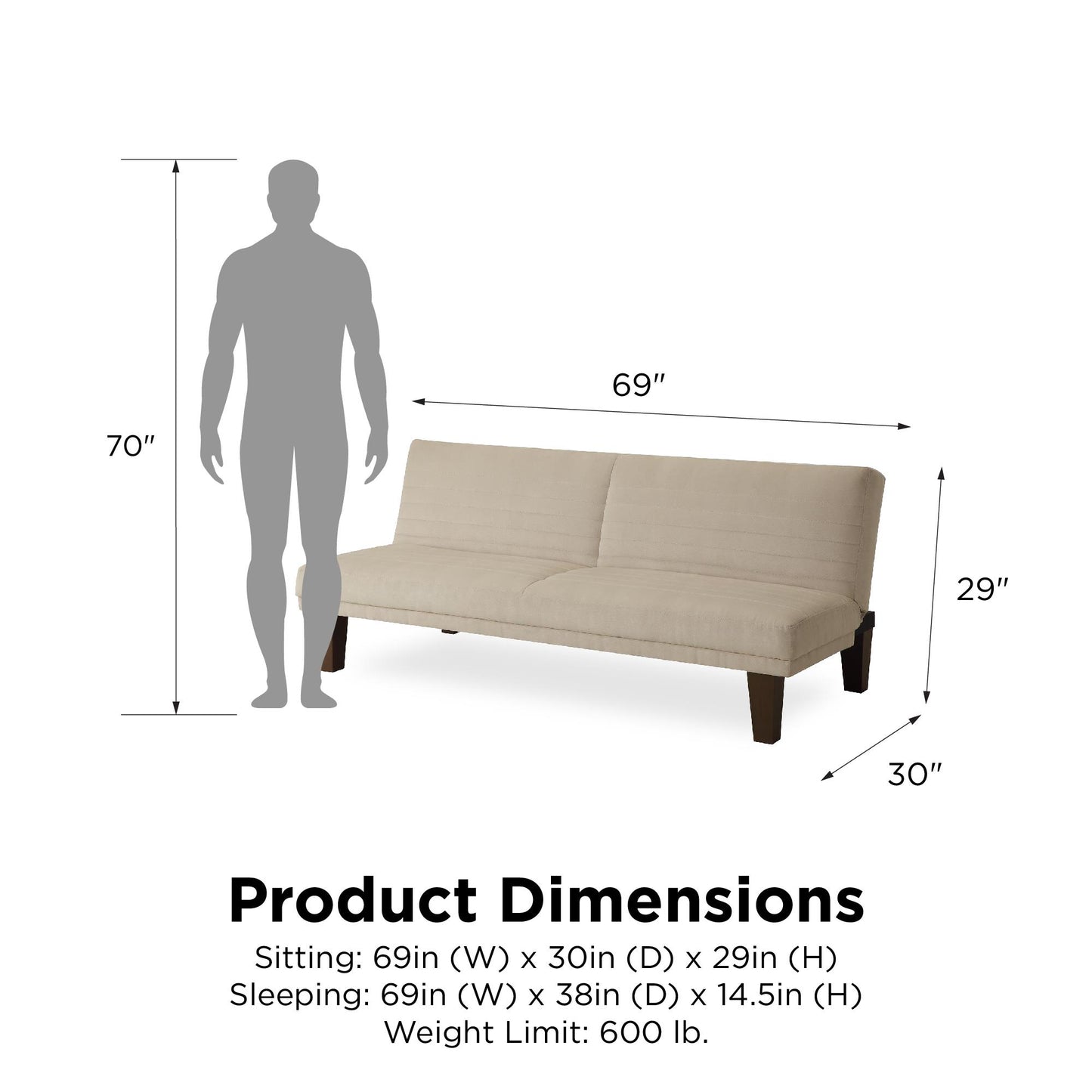 Donna Convertible Futon - Tan
