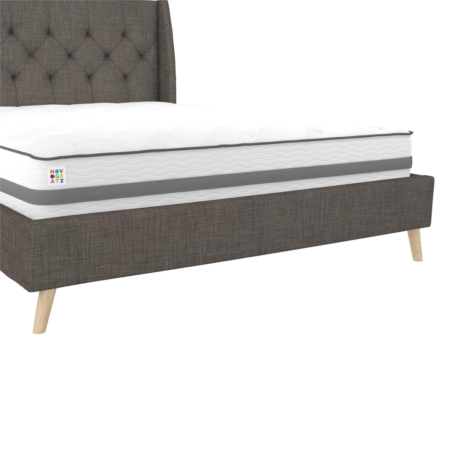 Her Majesty Bed - Grey Linen - Queen