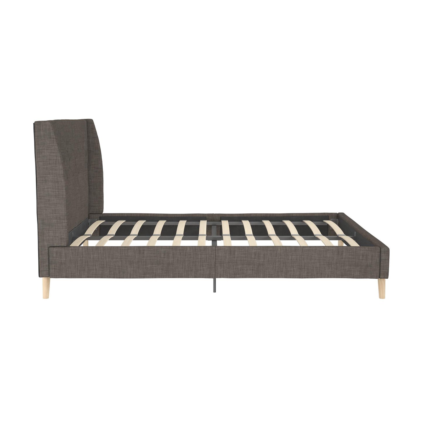 Her Majesty Bed - Grey Linen - Queen