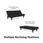 Dillan Upholstered Convertible Futon with Multiple Reclining Positions - Black