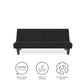 Dillan Upholstered Convertible Futon with Multiple Reclining Positions - Black