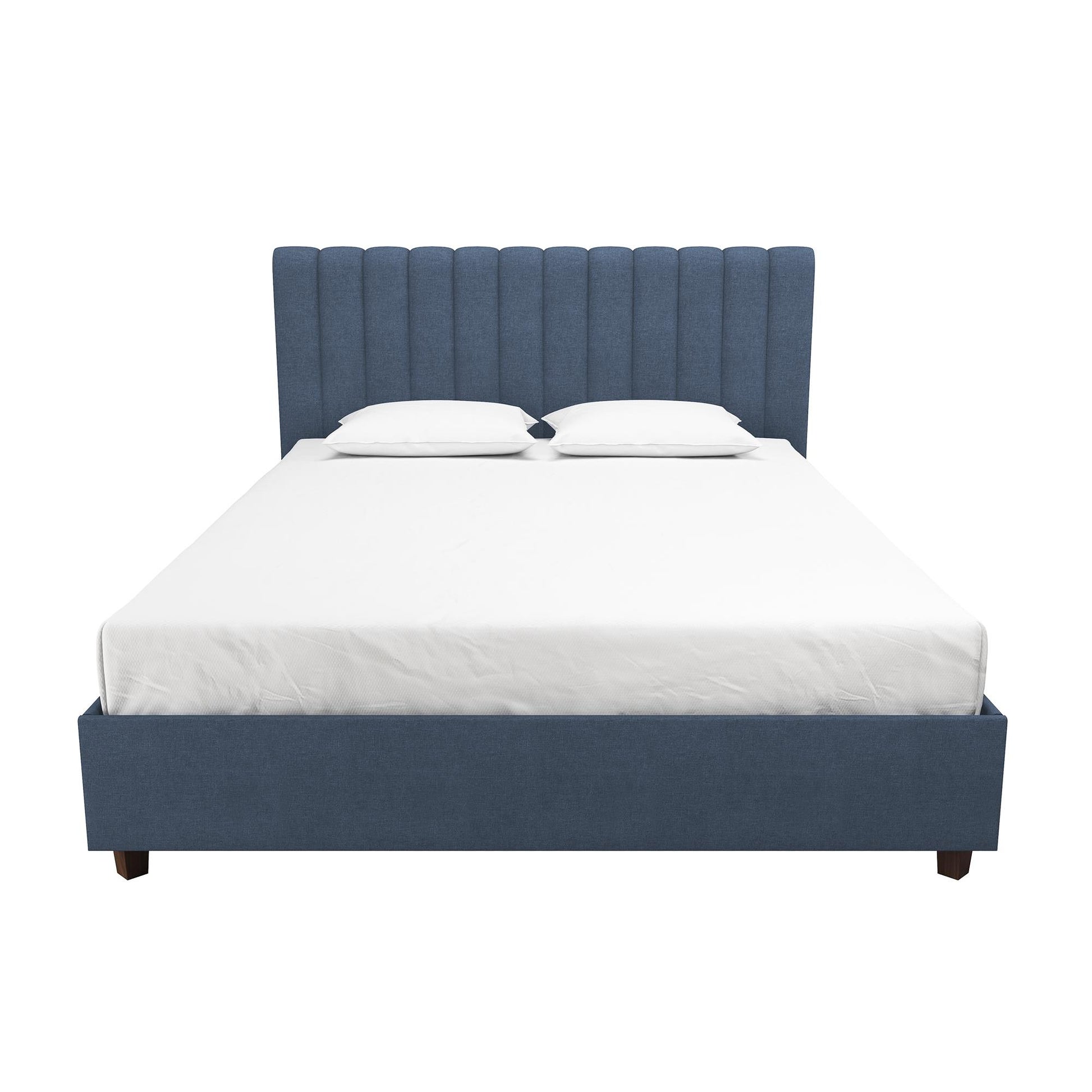 Brittany Upholstered Bed - Blue Linen - Queen