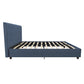 Brittany Upholstered Bed - Blue Linen - Queen