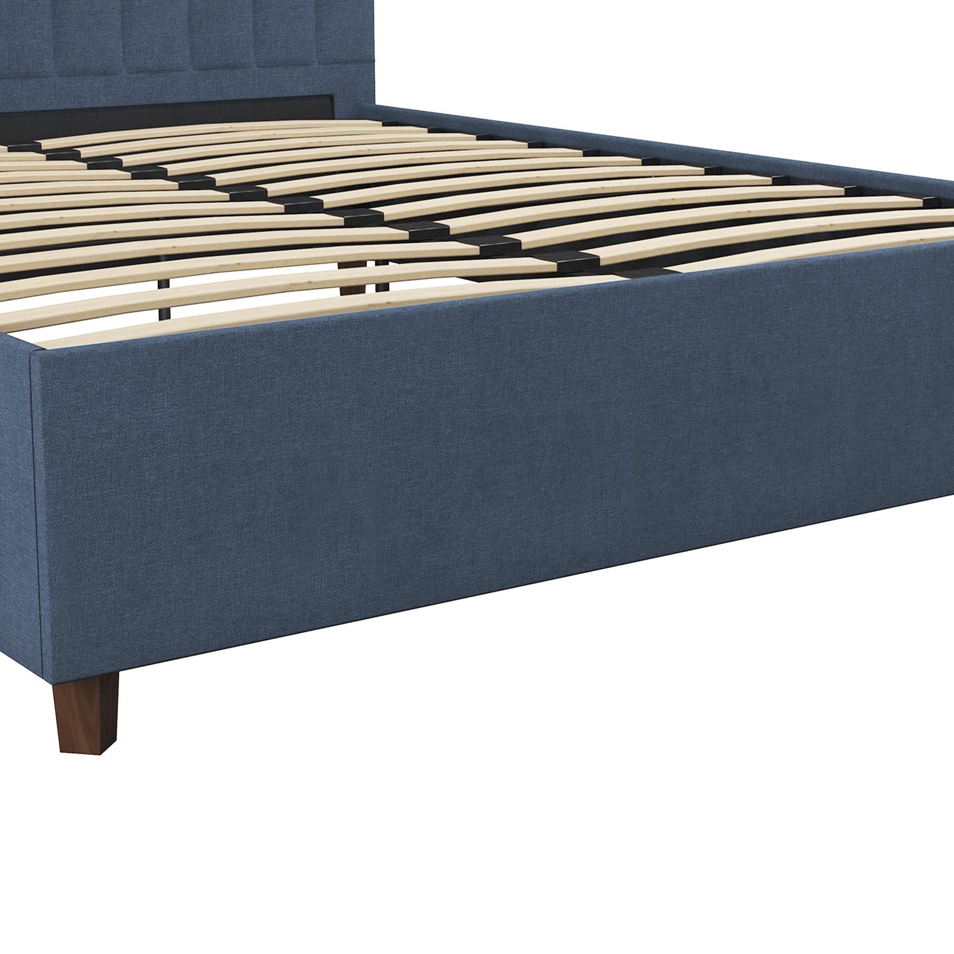 Brittany Upholstered Bed - Blue Linen - Queen